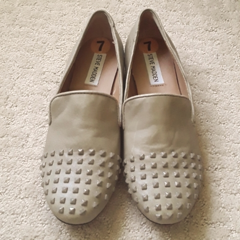 Steve Madden P Galia green tan studded loafers New 7
